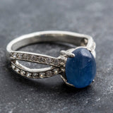 Blue Kyanite Ring, Kyanite Ring, Natural Blue Kyanite, African Kyanite, Promise Ring, Vintage Rings, Solid Silver Ring, Blue Ring, Kyanite