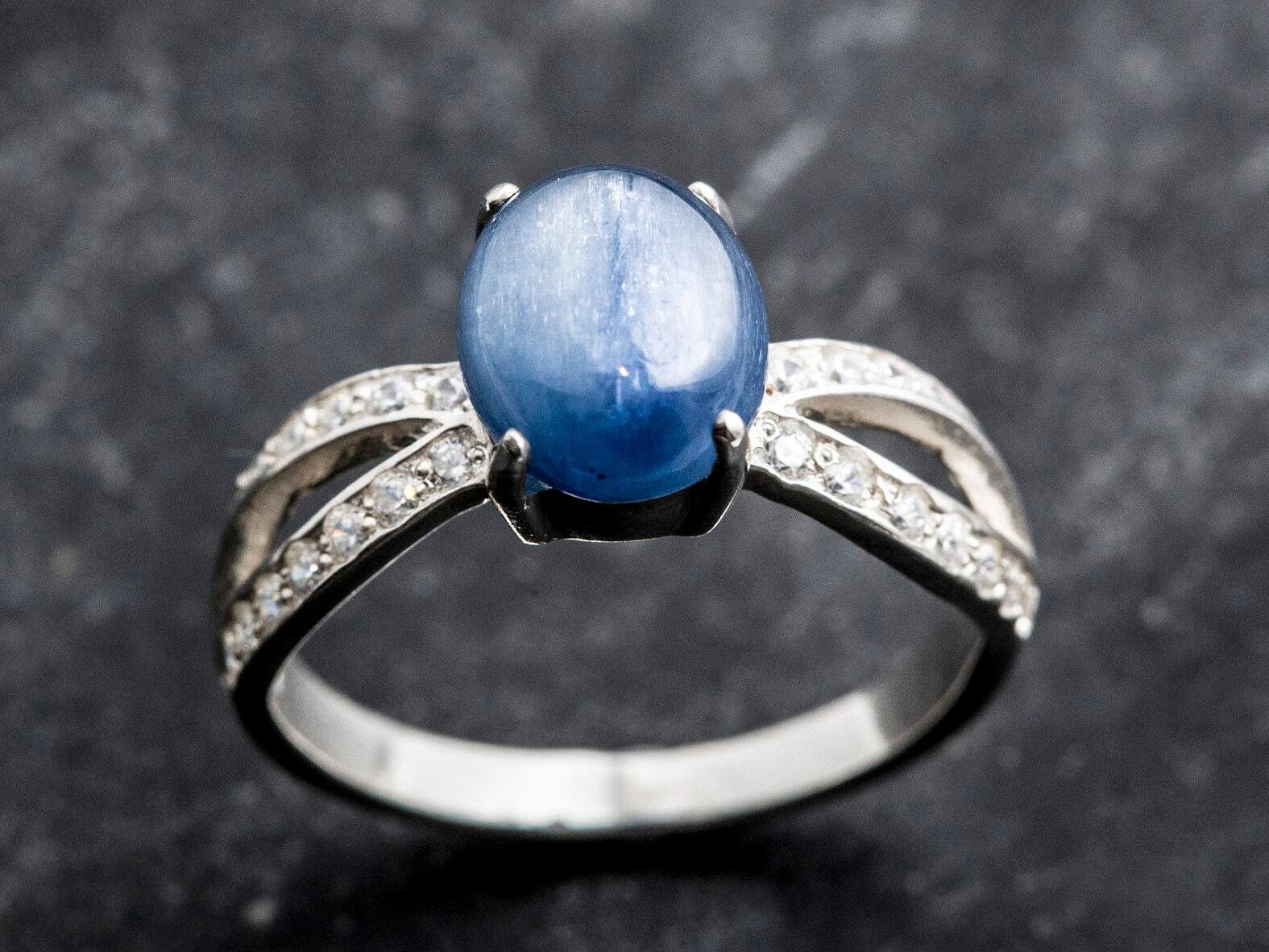 Blue Kyanite Ring, Kyanite Ring, Natural Blue Kyanite, African Kyanite, Promise Ring, Vintage Rings, Solid Silver Ring, Blue Ring, Kyanite