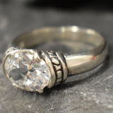 Sparkly Diamond Ring - Clear Boho Ring - Vintage Tribal Ring