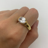 Gold Diamond Ring - Sparkly Tribal Ring - Vintage Boho Ring