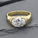 Gold Diamond Ring - Sparkly Tribal Ring - Vintage Boho Ring