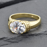 Gold Diamond Ring - Sparkly Tribal Ring - Vintage Boho Ring