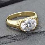 Gold Diamond Ring - Sparkly Tribal Ring - Vintage Boho Ring