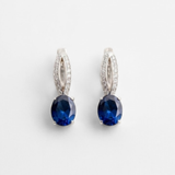 Sapphire Vintage Earrings - Blue Gemstone Earrings - Drop Sapphire Earrings