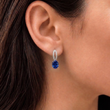 Sapphire Vintage Earrings - Blue Gemstone Earrings - Drop Sapphire Earrings