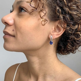 Sapphire Vintage Earrings - Blue Gemstone Earrings - Drop Sapphire Earrings