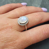 Vintage Moonstone Gold Ring - Natural Moonstone Ring - June Birthstone Ring