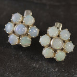 Flower Opal Earrings - Natural Opal Earrings, White Daisy Studs