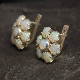 Flower Opal Earrings - Natural Opal Earrings, White Daisy Studs