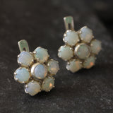 Flower Opal Earrings - Natural Opal Earrings, White Daisy Studs