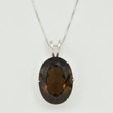 Smoky Topaz Pendant - Large Smoky Topaz Necklace - Natural Smoky Topaz Pendant