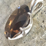 Smoky Topaz Pendant - Large Smoky Topaz Necklace - Natural Smoky Topaz Pendant