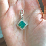 Emerald Pendant, Created Emerald, Green Emerald Pendant, Vintage Pendant, Vintage Emerald, CZ Diamonds Pendant, Silver Pendant, Solid Silver