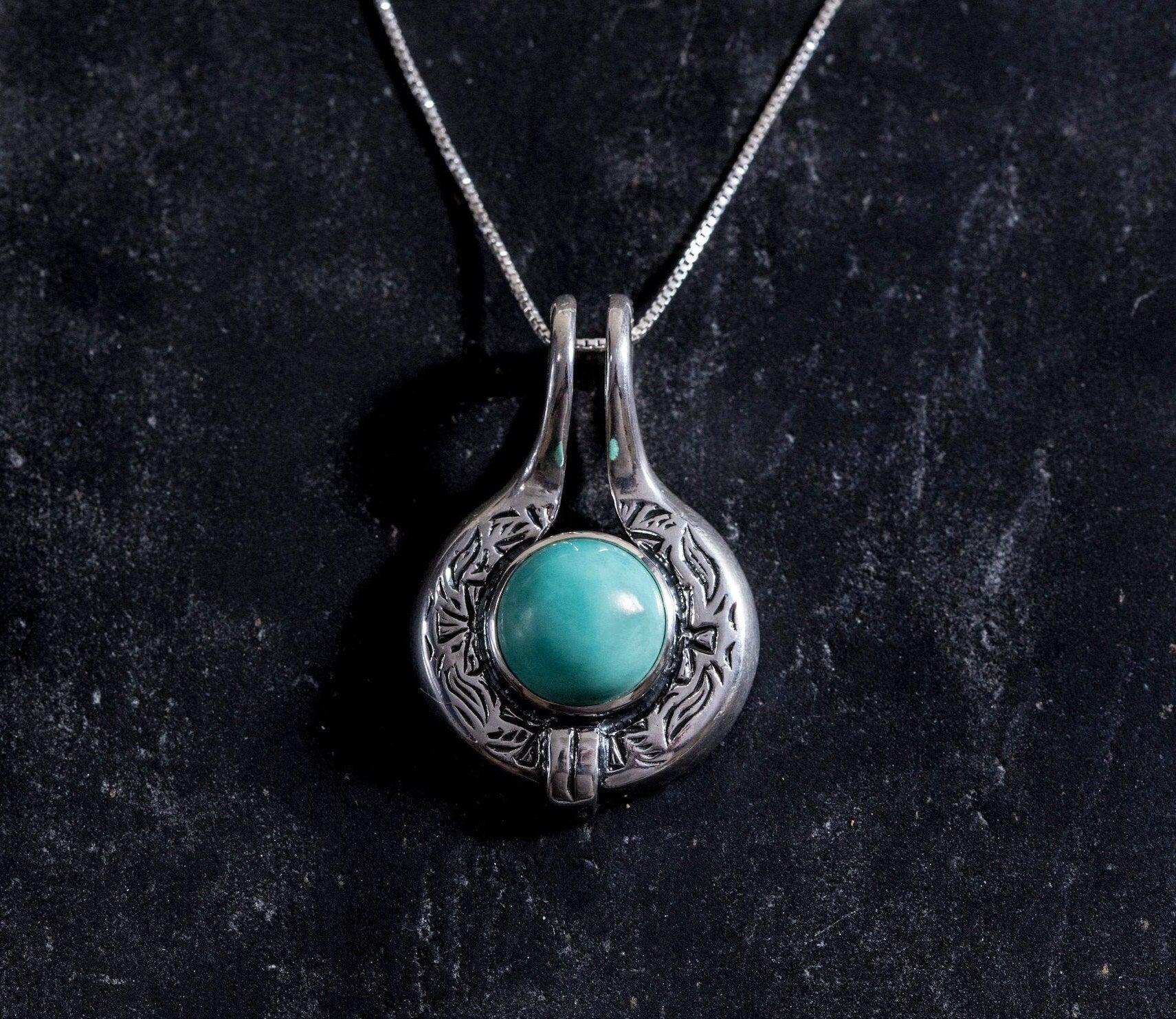 Turquoise Pendant, Natural Turquoise, Egyptian Pendant, Vintage Pendant, Blue Pendant, Arizona Turquoise, Silver Pendant, Turquoise