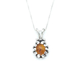 Amber Necklace - Natural Amber Necklace - Silver Vintage Pendant