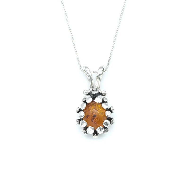 Amber Pendant, Natural Amber, Taurus Birthstone, Pine Cone Pendant, Vintage Pendant, Honey Stone Pendant, Pine Charm, Solid Silver Pendant
