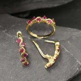 Gold Ruby Earrings - Natural Ruby Earrings, July Birthstone Earrings