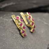 Gold Ruby Earrings - Natural Ruby Earrings, July Birthstone Earrings