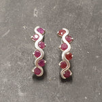 Natural Ruby Earrings made in 925 Sterling Silver with Round Natural Red Ruby in Channel-Set setting, July Birthstone gift idea, symbolizes nobility, purity, and passion, ideal for everyday wear and perfect for birthday gifting and special occasions.