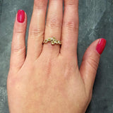 Citrine Ring - Yellow Bypass Ring - Vintage Half Eternity Band