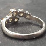 Citrine Ring - Yellow Bypass Ring - Vintage Half Eternity Band