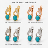 White Gold Turquoise Earrings - Sleeping Beauty Turquoise - Blue Drop Earrings