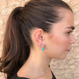 White Gold Turquoise Earrings - Sleeping Beauty Turquoise - Blue Drop Earrings