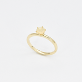 Genuine Fire Opal Real Gold Ring - Solid 14k Gold Opal Ring - Certified Solitaire Opal Gold Ring