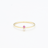 Certified Diamond Ring - Solid 14k Gold Ring - Real Ruby Ring