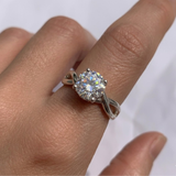 Diamond Statement Ring - Round Diamond Ring - Diamond Solitaire Ring