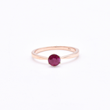 Certified Ruby Ring - Solid Rose Gold Ring - Genuine Ruby Solitaire Ring