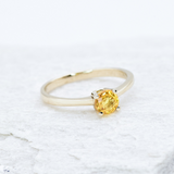 Yellow Sapphire Ring - 18k Solid Gold Ring - Genuine Sapphire Ring