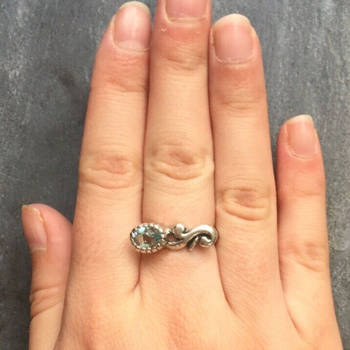 Blue Flower Ring, December Birthstone, Topaz Ring, Blue Topaz Ring, Natural Topaz, Blue Ring, Bohemian Style, Solid Silver Ring, Pure Silver