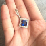 Sapphire Pendant, Blue Sapphire Pendant, Lab Sapphire, Bridal Pendant, Something Blue, Vintage Pendant, Princess Diana Pendant, Solid Silver