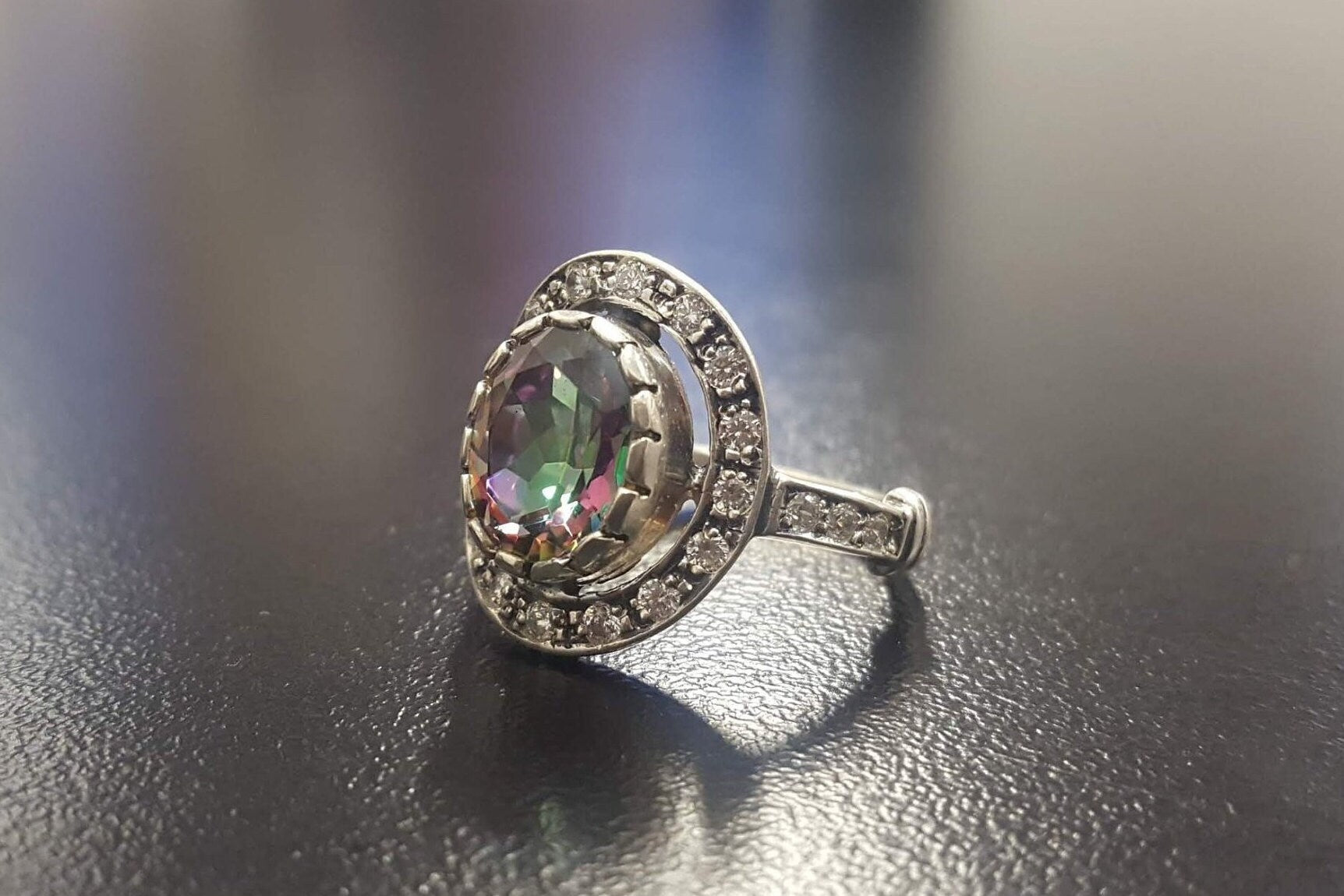 Mystic Topaz Ring, Natural Topaz Ring, December Birthstone, Purple Vintage Ring, Topaz Ring, December Ring, Solid Silver Ring, Mystic Topaz