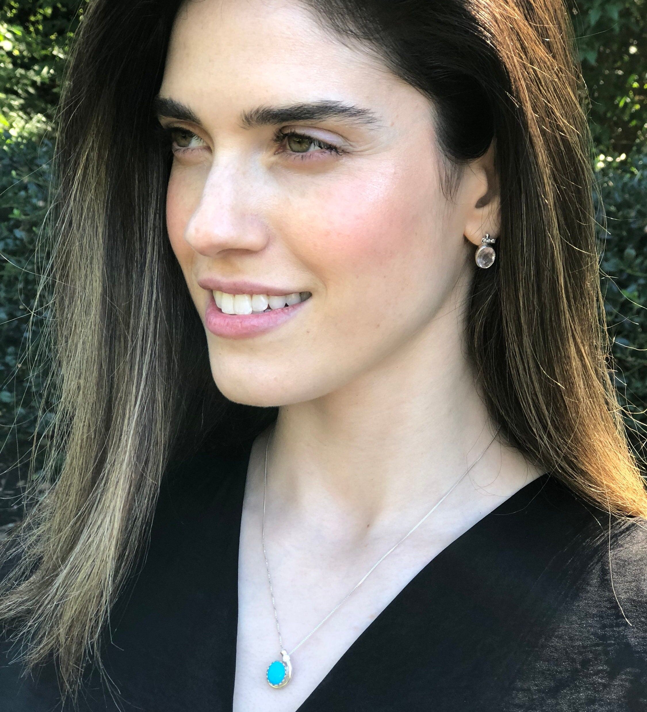 Opal Pendant, Natural Opal, October Birthstone, Teardrop Pendant, Vintage Pendant, Opal Necklace, Chrome Diopside, Australian Opal, Silver