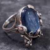 Kyanite Silver Ring - Blue Boho Ring - Statement Kyanite Ring