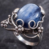 Kyanite Silver Ring - Blue Boho Ring - Statement Kyanite Ring