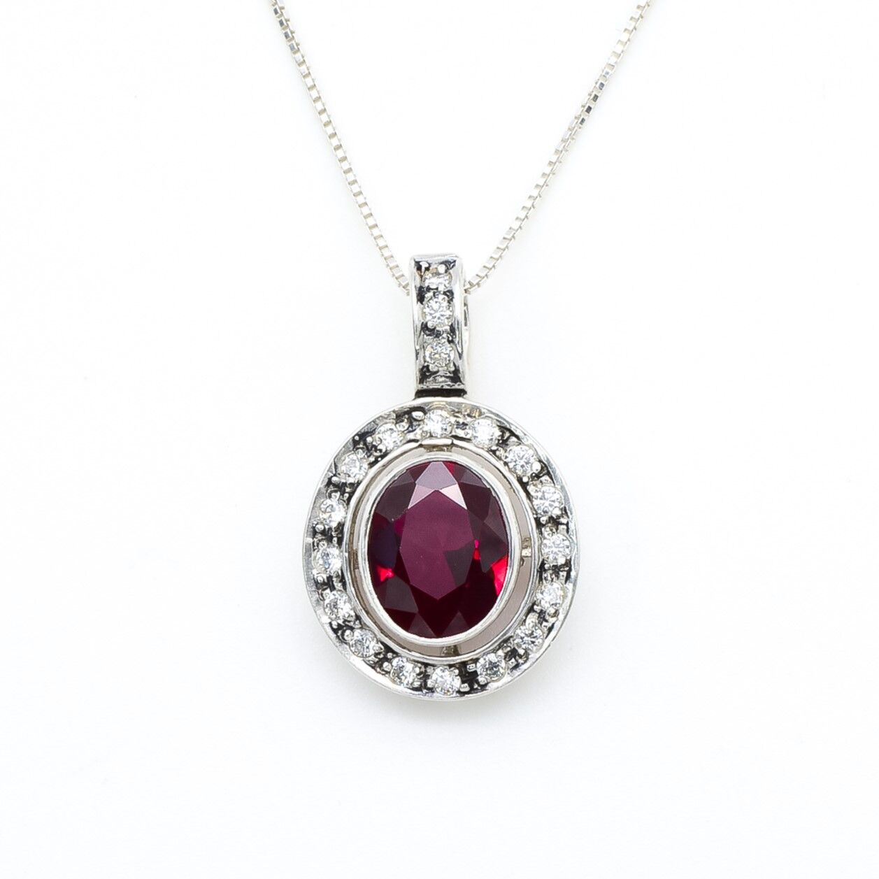 Ruby Pendant, Created Ruby Pendant, Statement Pendant, Vintage Pendant, Antique Pendant, Victorian Pendant, Ruby Necklace, Sterling Silver