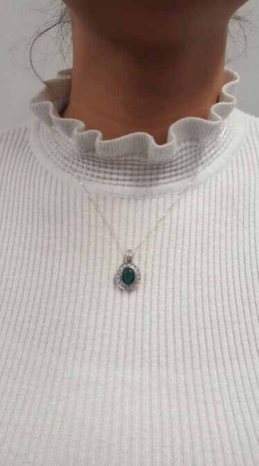 Created Ruby Pendant made in 925 Sterling Silver with Oval Created Red Ruby in Bezel setting, July Birthstone gift idea, symbolizes nobility, purity, and passion, ideal for everyday wear and perfect for birthday gifting and special occasions.
