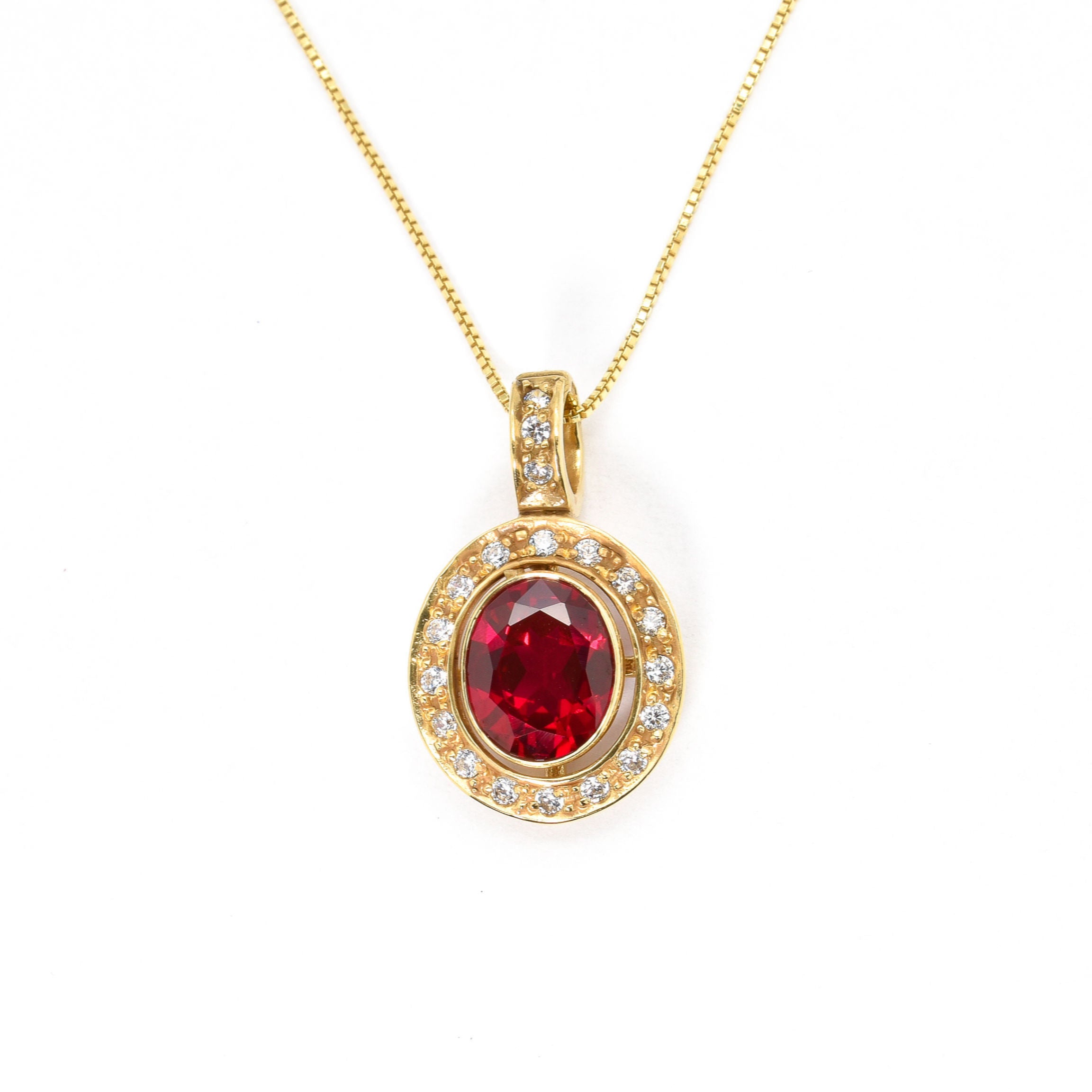 Ruby Pendant, Created Ruby Pendant, Statement Pendant, Vintage Pendant, Antique Pendant, Victorian Pendant, Ruby Necklace, Sterling Silver(1)