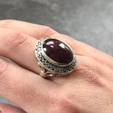 Huge Ruby Ring - Natural Ruby Ring - Statement Vintage Ring