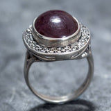 Huge Ruby Ring - Natural Ruby Ring - Statement Vintage Ring