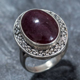 Huge Ruby Ring - Natural Ruby Ring - Statement Vintage Ring