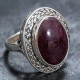 Huge Ruby Ring - Natural Ruby Ring - Statement Vintage Ring