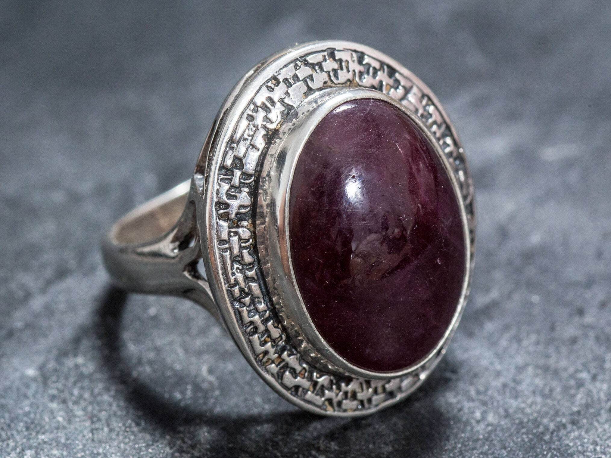 Natural Ruby Ring made in 925 Sterling Silver with Oval Natural Red Ruby in Bezel setting, July Birthstone gift idea, symbolizes nobility, purity, and passion, ideal for everyday wear and perfect for birthday gifting and special occasions.