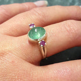 Emerald Vintage Ring - May Birthstone Ring - Ruby Silver Ring