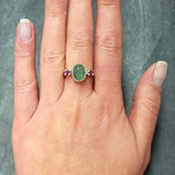 Emerald Vintage Ring - May Birthstone Ring - Ruby Silver Ring