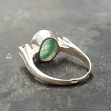 Emerald Vintage Ring - May Birthstone Ring - Ruby Silver Ring