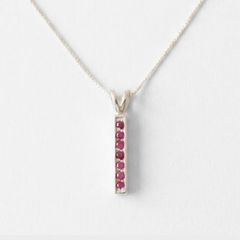 Natural Ruby Pendant made in 925 Sterling Silver with Round Natural Red Ruby in Channel-Set setting, July Birthstone gift idea, symbolizes nobility, purity, and passion, ideal for everyday wear and perfect for birthday gifting and special occasions.